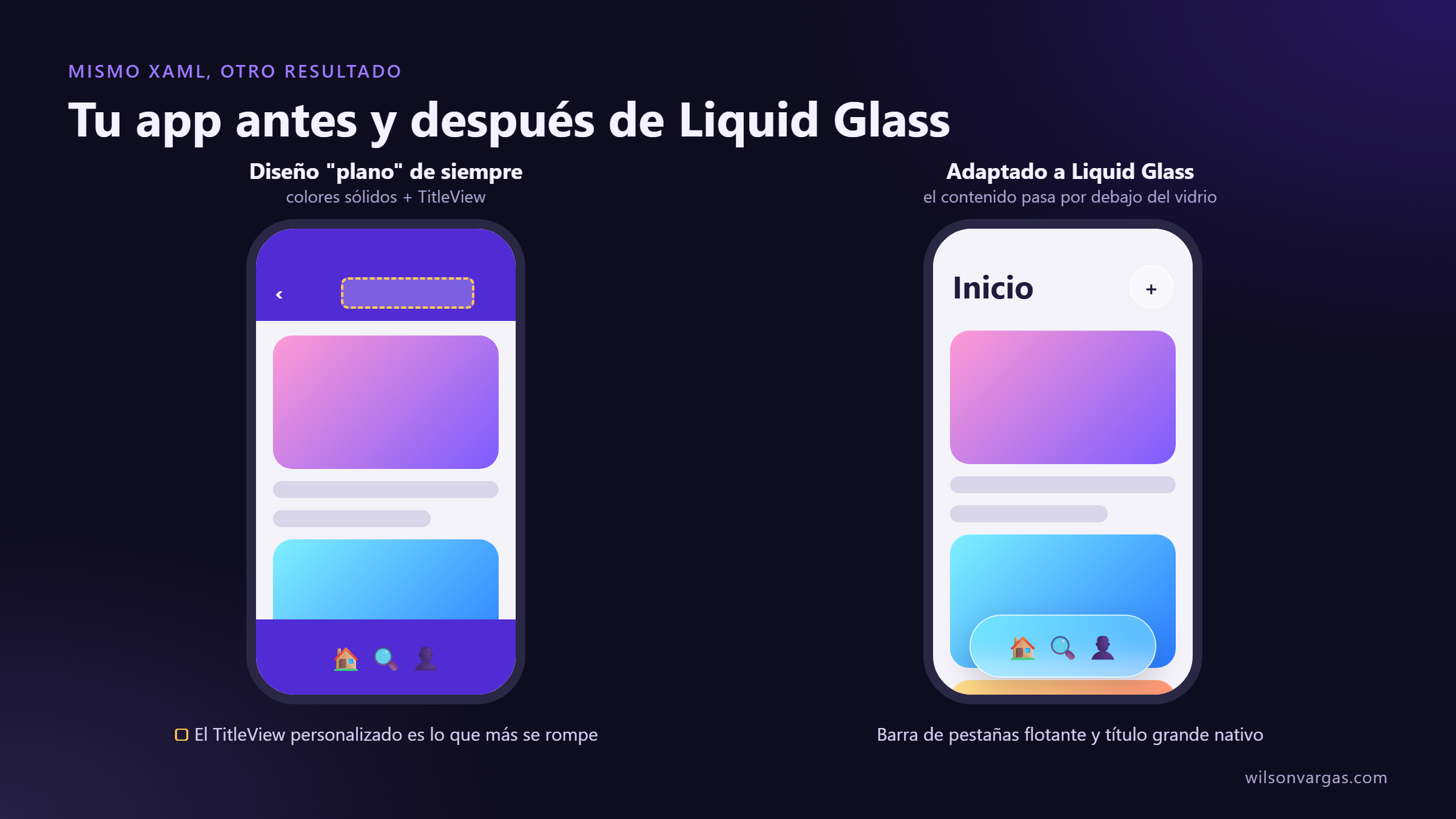 Tu app antes y después de Liquid Glass