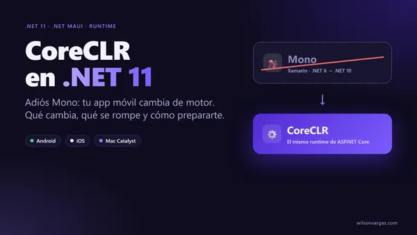 CoreCLR en .NET 11: Mono se reemplaza por CoreCLR